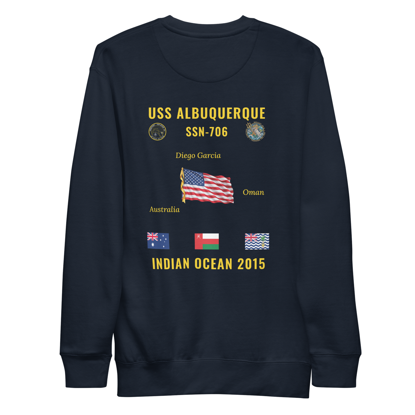 USS Albuquerque (SSN-706) 2015 Indian Ocean Cruise Sweatshirt