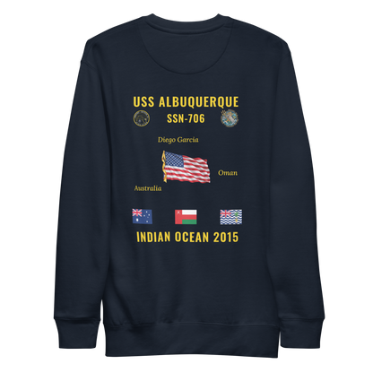 USS Albuquerque (SSN-706) 2015 Indian Ocean Cruise Sweatshirt