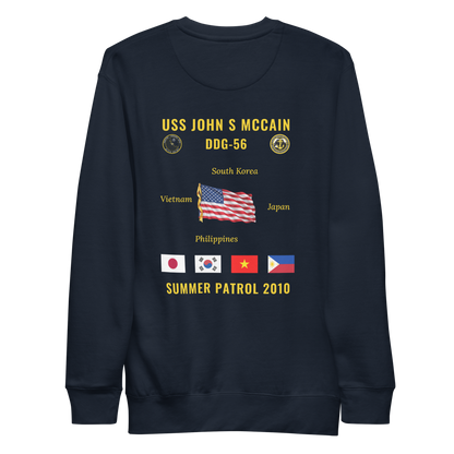 USS John S McCain (DDG-56) 2010 Summer Patrol Cruise Sweatshirt