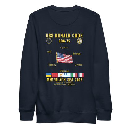 USS Donald Cook (DDG-75) 2015 Med/Black Sea Cruise Sweatshirt