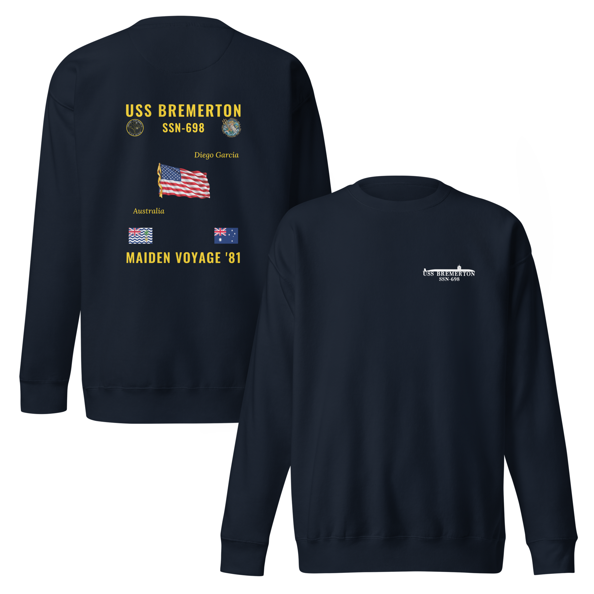 USS Bremerton (SSN-698) 1981 Maiden Voyage Cruise Sweatshirt