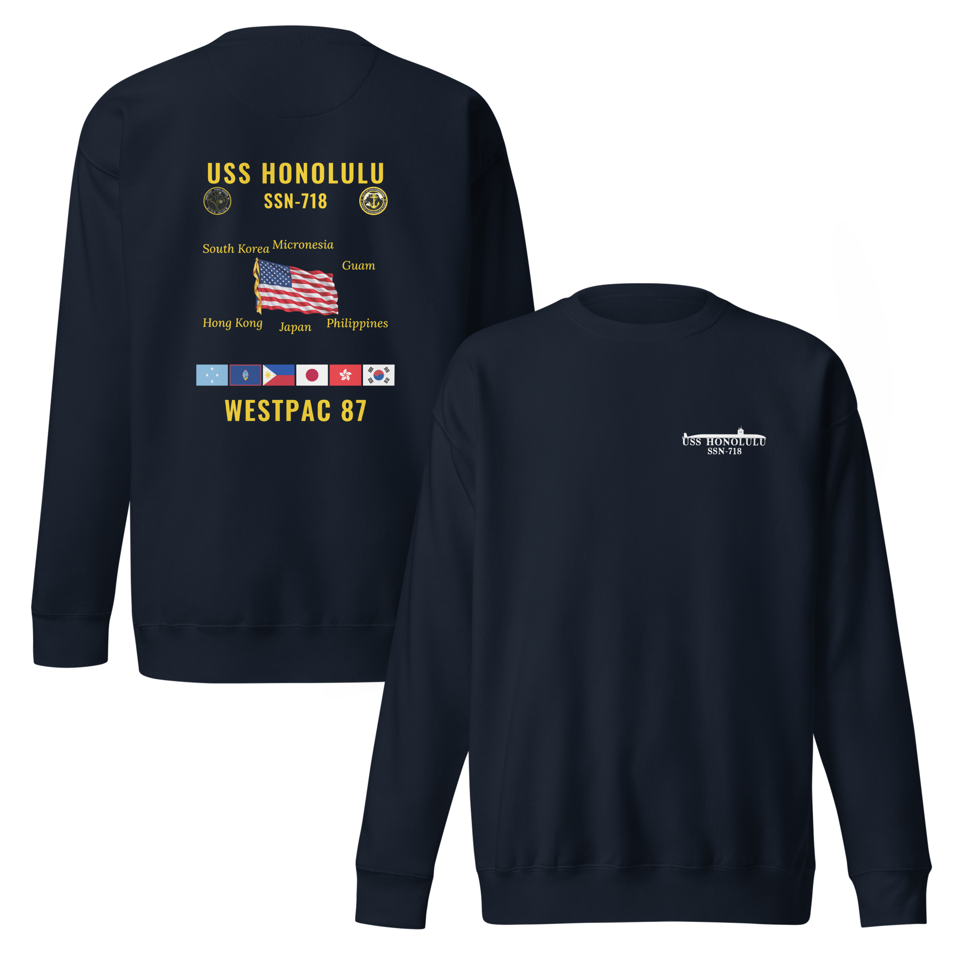 USS Honolulu (SSN-718) 1987 WestPac Cruise Sweatshirt
