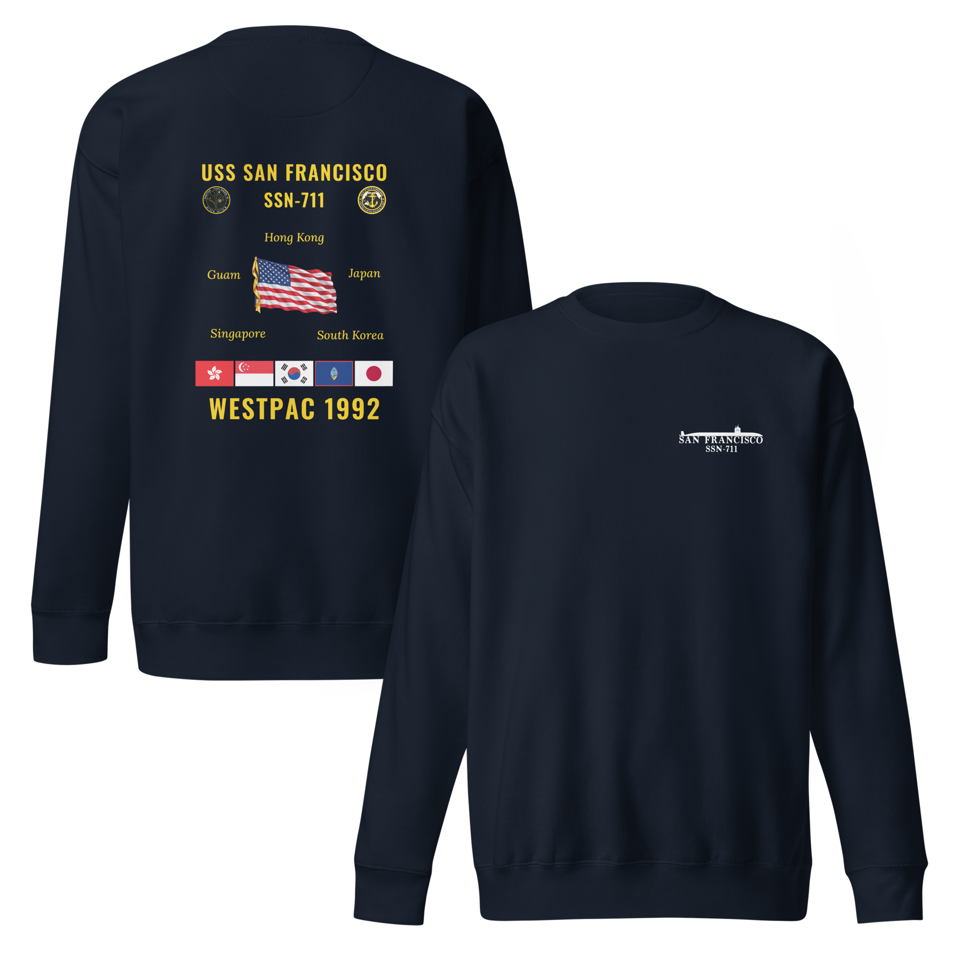 USS San Francisco (SSN-711) 1992 WestPac Cruise Sweatshirt