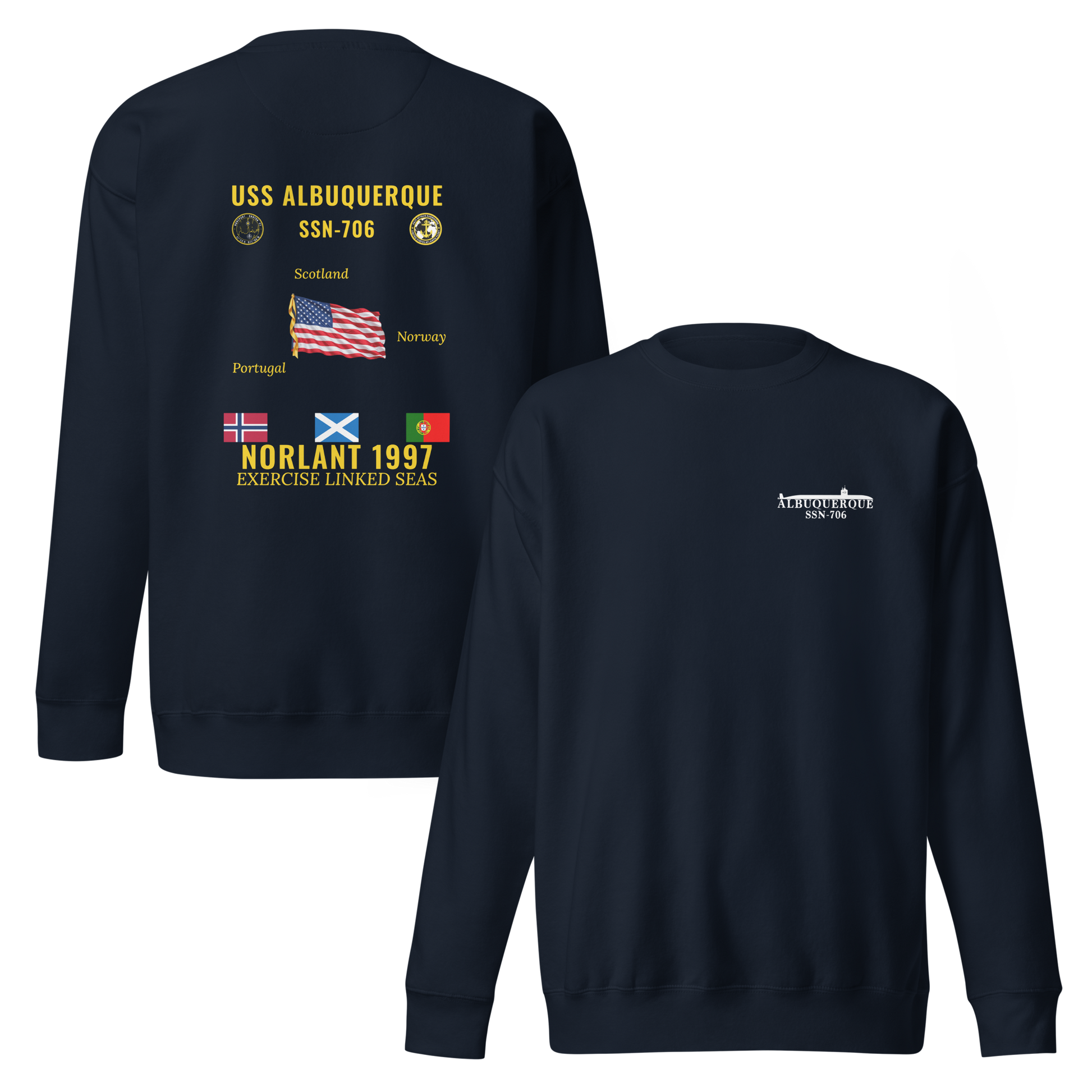 USS Albuquerque (SSN-706) 1997 NORLANT Cruise Sweatshirt