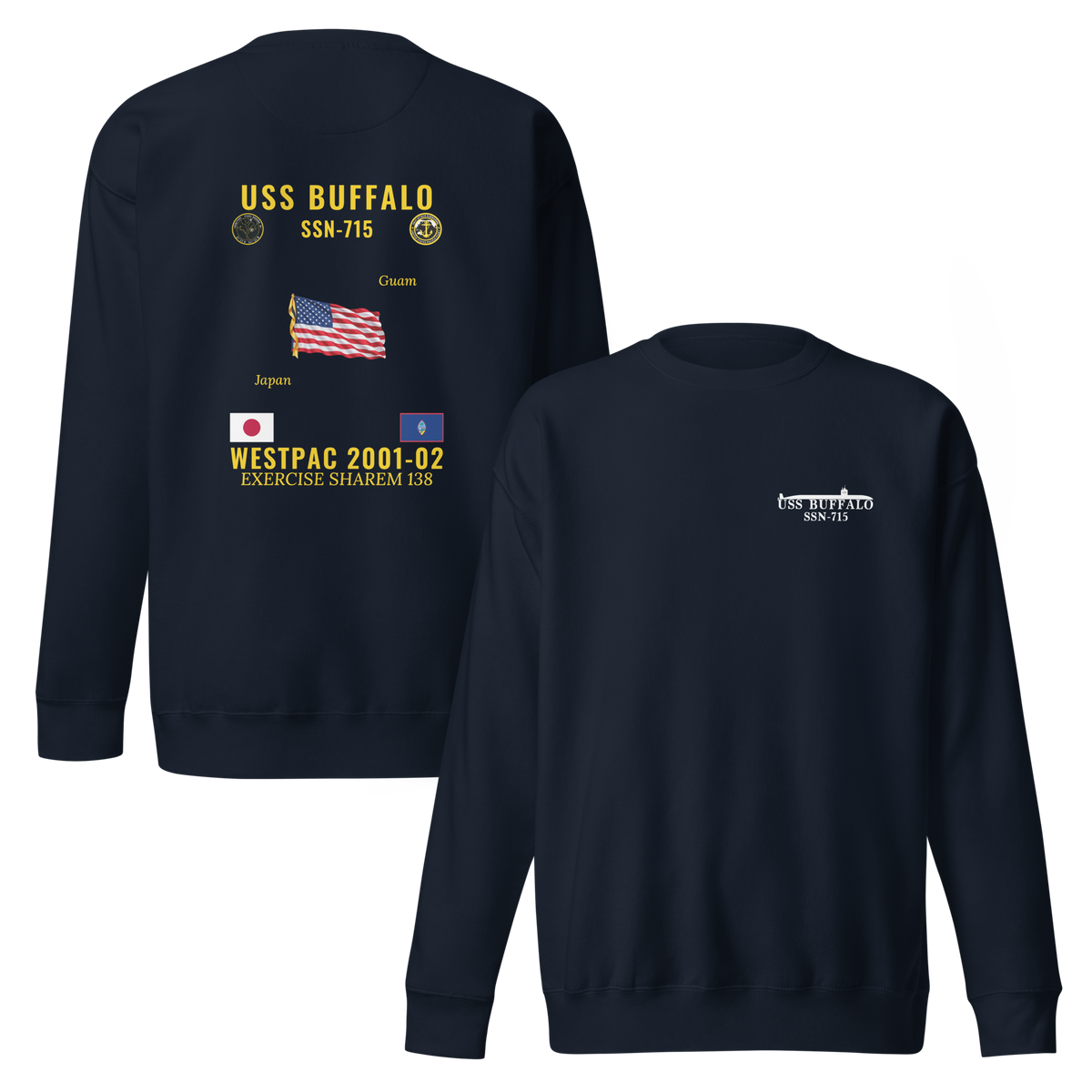USS Buffalo (SSN-715) 2001-02 WestPac Cruise Sweatshirt