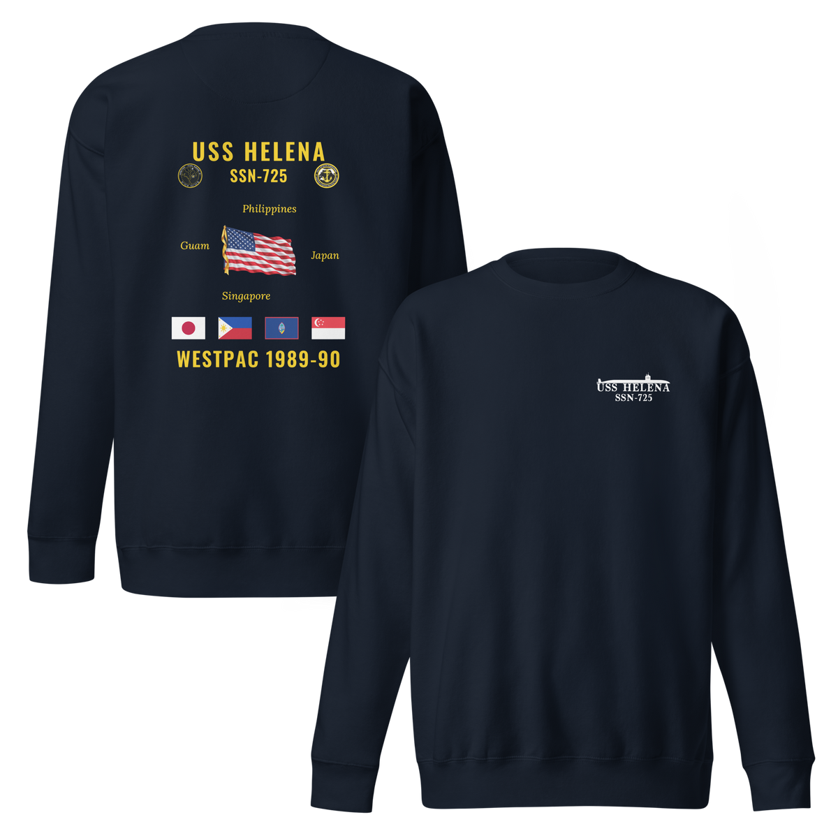USS Helena (SSN-725) 1989-90 WestPac Cruise Sweatshirt