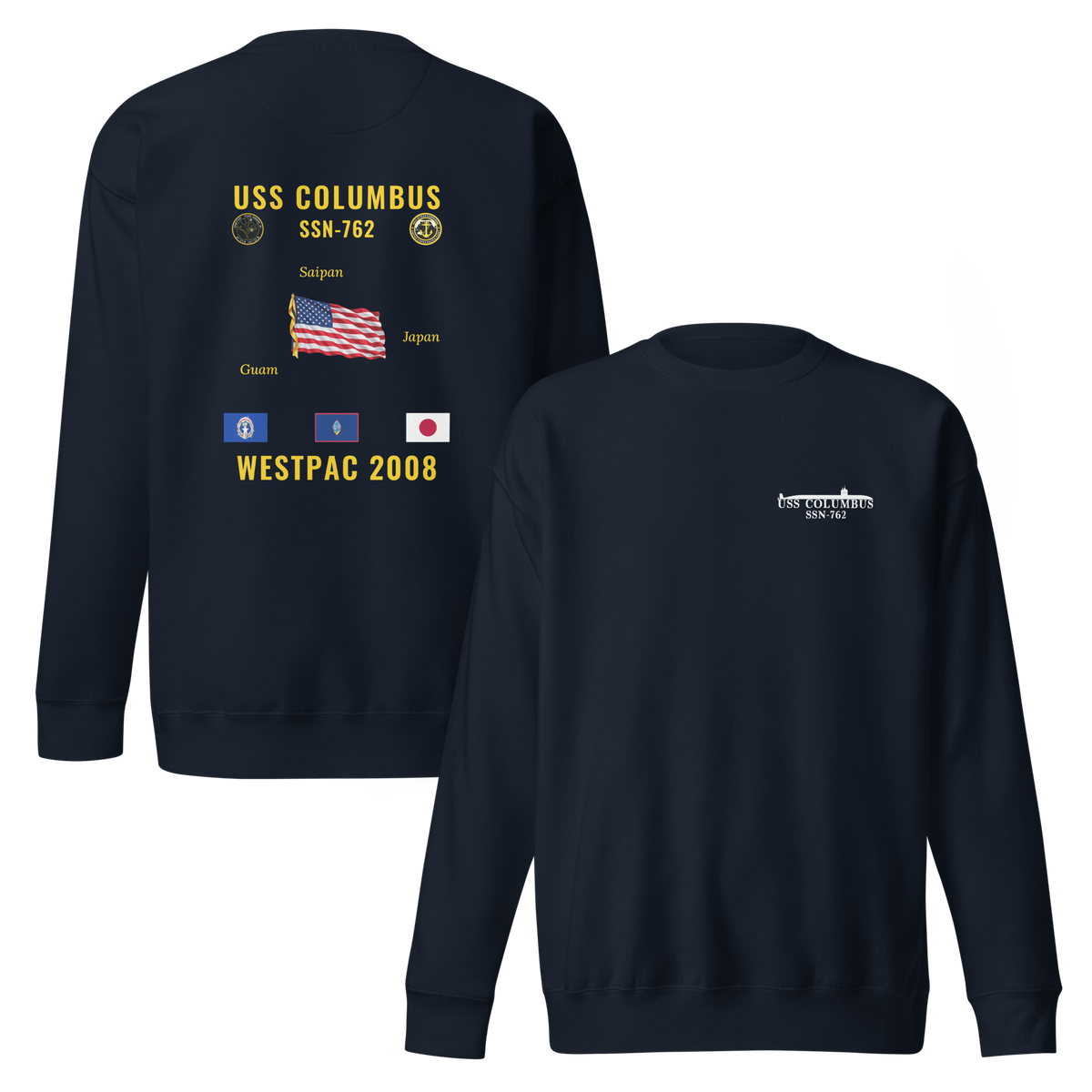 USS Columbus (SSN-762) 2008 WestPac Cruise Sweatshirt