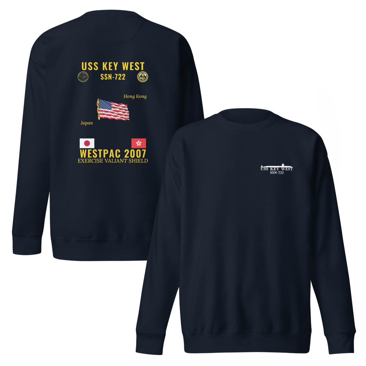 USS Key West (SSN-722) 2007 WestPac Cruise Sweatshirt