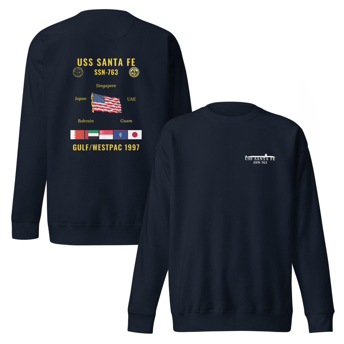 USS Santa Fe (SSN-763) 1997 Gulf/WestPac Cruise Sweatshirt