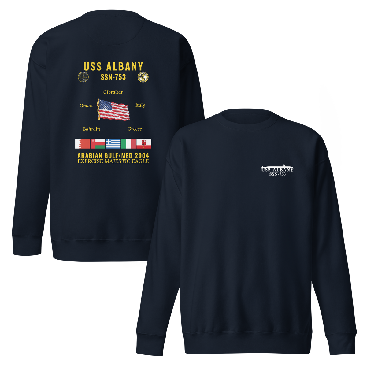 USS Albany (SSN-753) 2004 Arabian Gulf/Med Cruise Sweatshirt