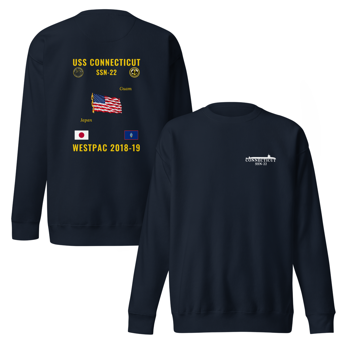 USS Connecticut (SSN-22) 2018-19 WestPac Cruise Sweatshirt