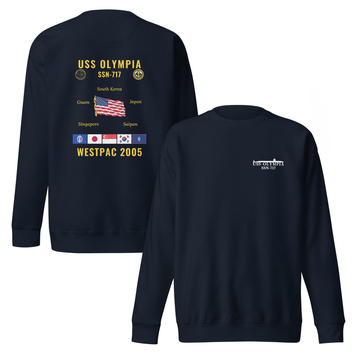 USS Olympia (SSN-717) 2005 WestPac Cruise Sweatshirt