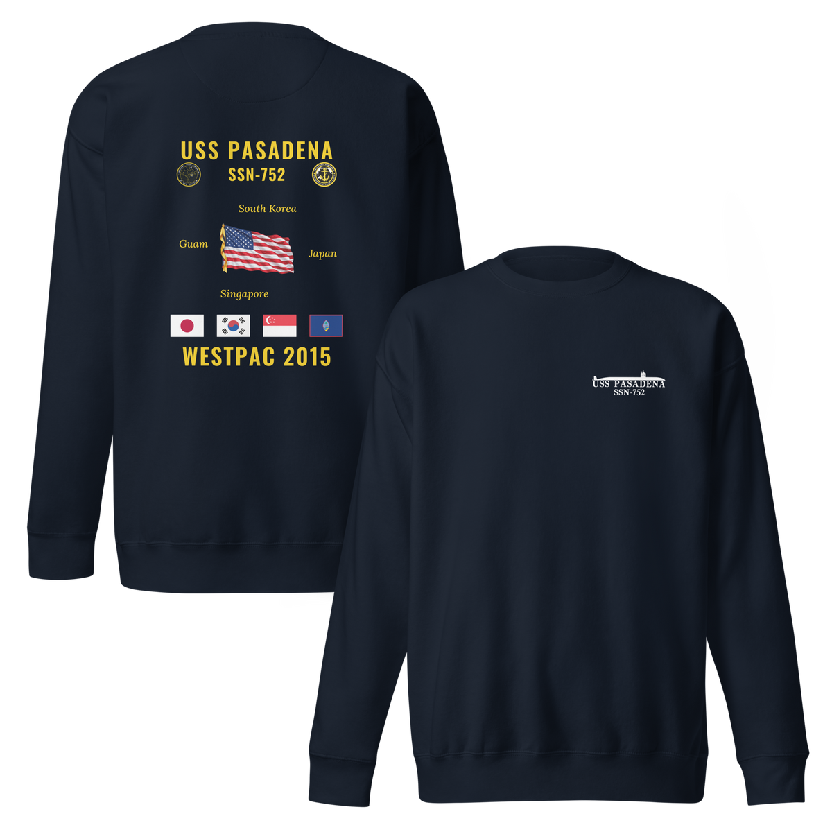 USS Pasadena (SSN-752) 2015 WestPac Cruise Sweatshirt