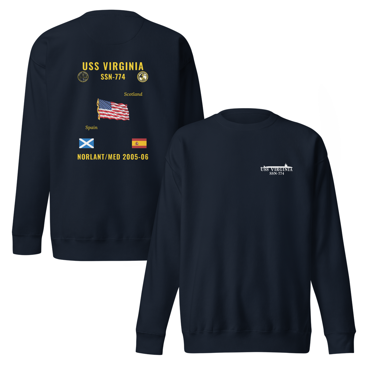 USS Virginia (SSN-774) 2005-06 NORLANT/Med Cruise Sweatshirt