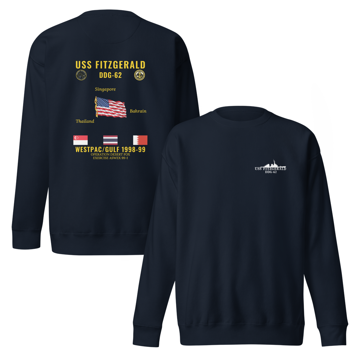 USS Fitzgerald (DDG-62) 1998-99 WestPac/Gulf Cruise Sweatshirt