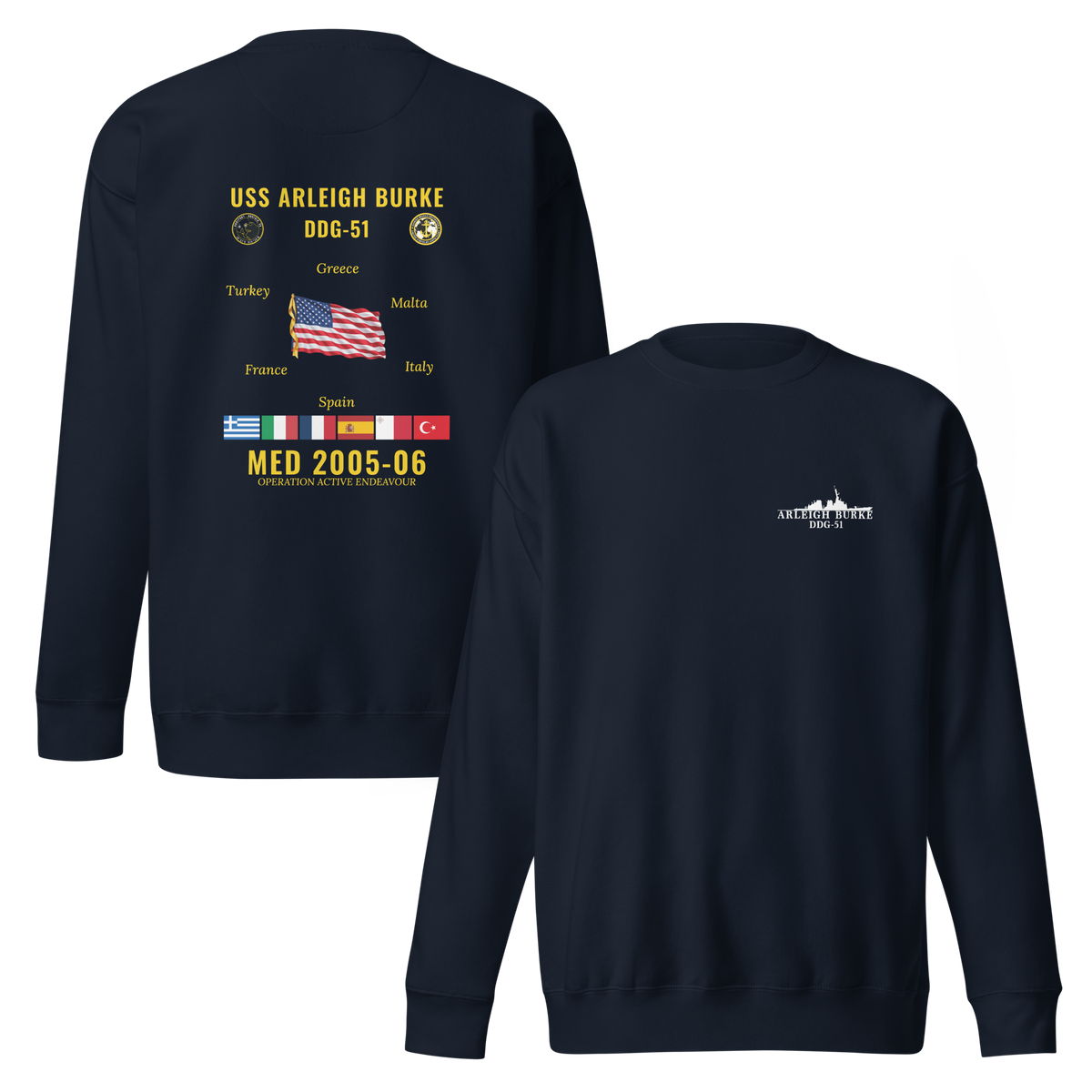 USS Arleigh Burke (DDG-51) 2005-06 Med Cruise Sweatshirt