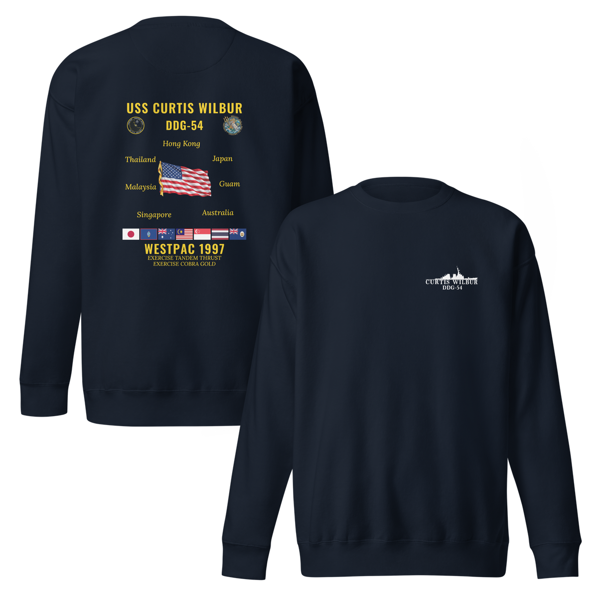 USS Curtis Wilbur (DDG-54) 1997 WestPac Cruise Sweatshirt