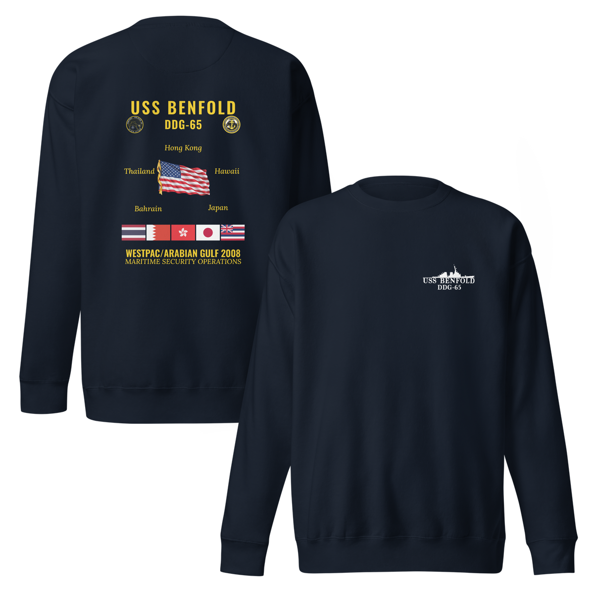 USS Benfold (DDG-65) 2008 WestPac/Arabian Gulf Cruise Sweatshirt