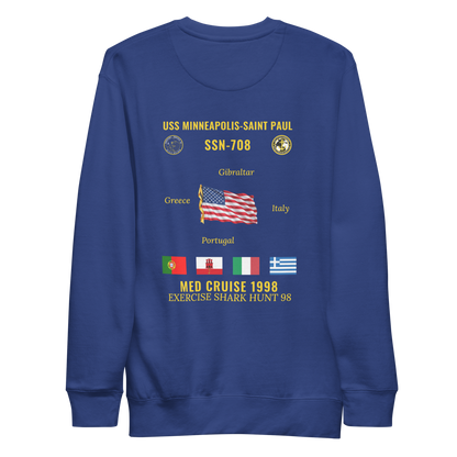 USS Minneapolis-Saint Paul (SSN-708) 1998 Med Cruise Sweatshirt
