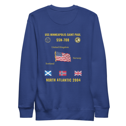 USS Minneapolis-Saint Paul (SSN-708) 2004 North Atlantic Cruise Sweatshirt