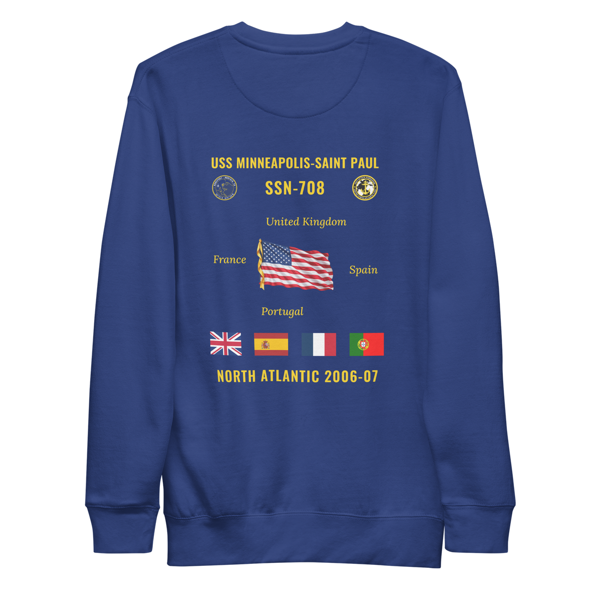 USS Minneapolis-Saint Paul (SSN-708) 2006-07 North Atlantic Cruise Sweatshirt