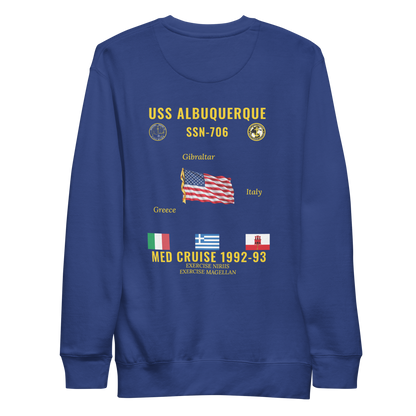 USS Albuquerque (SSN-706) 1992-93 Med Cruise Sweatshirt