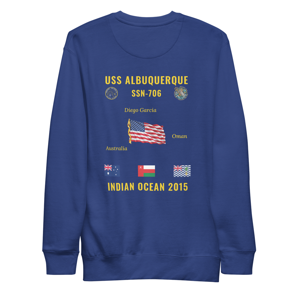 USS Albuquerque (SSN-706) 2015 Indian Ocean Cruise Sweatshirt