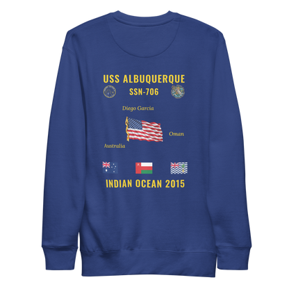 USS Albuquerque (SSN-706) 2015 Indian Ocean Cruise Sweatshirt