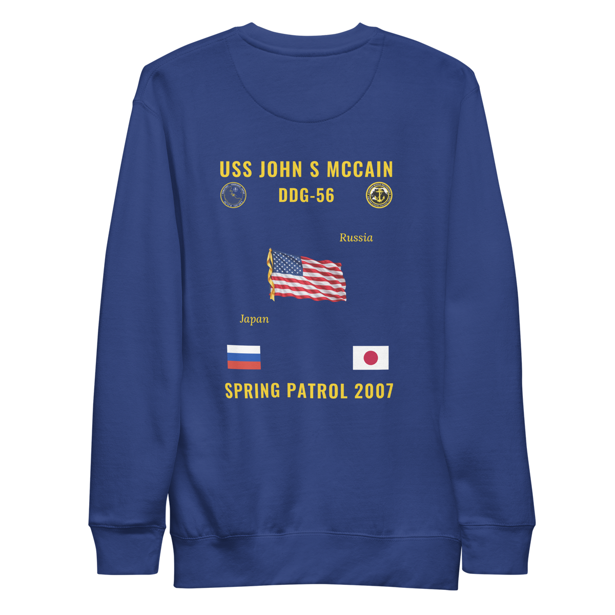 USS John S McCain (DDG-56) 2007 Spring Patrol Cruise Sweatshirt