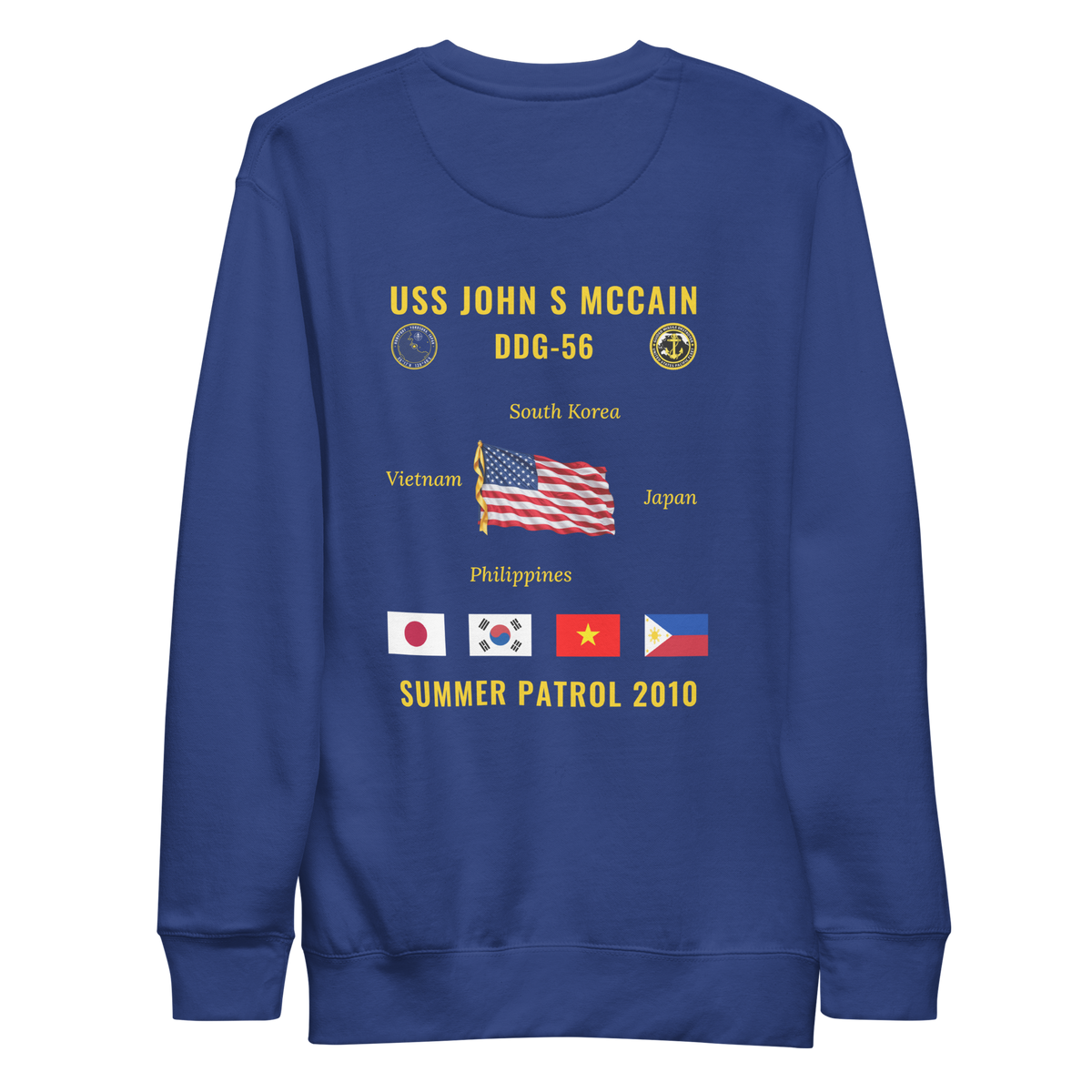 USS John S McCain (DDG-56) 2010 Summer Patrol Cruise Sweatshirt