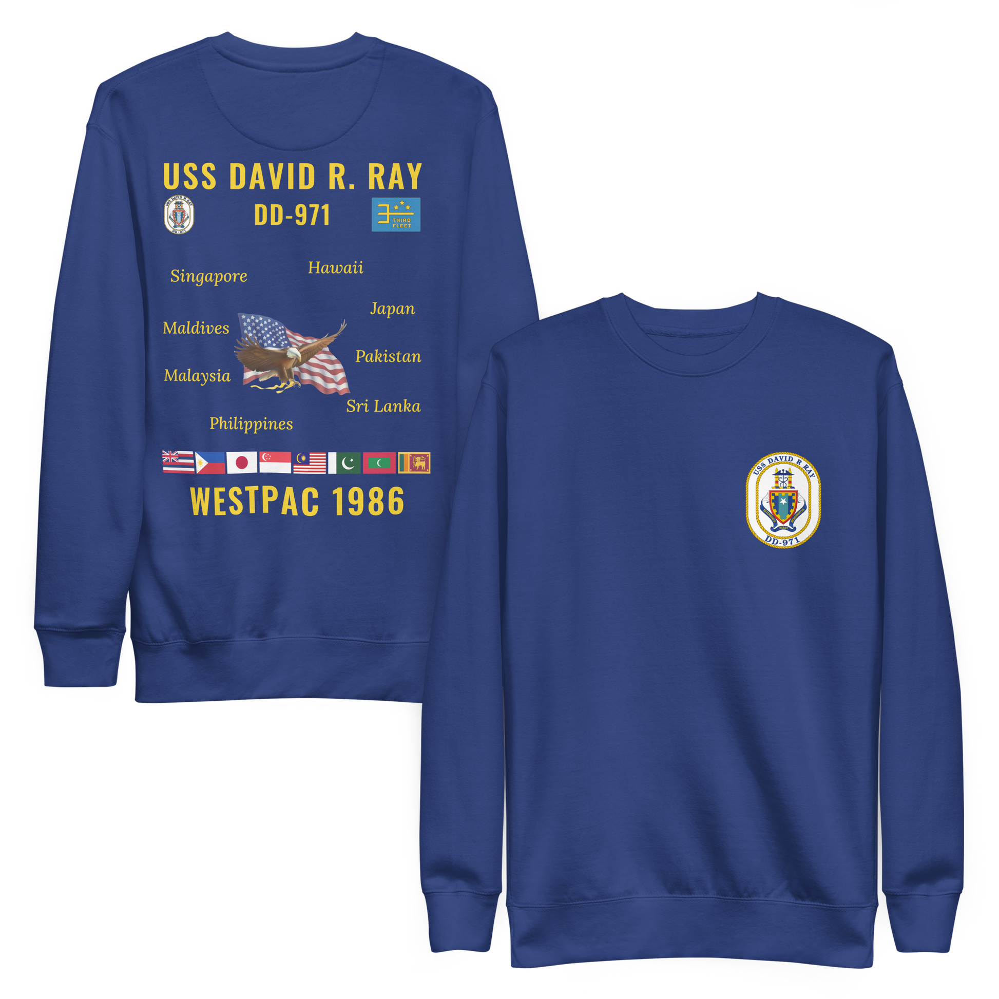 USS David R. Ray (DD-971) 1981 Cruise Sweatshirt