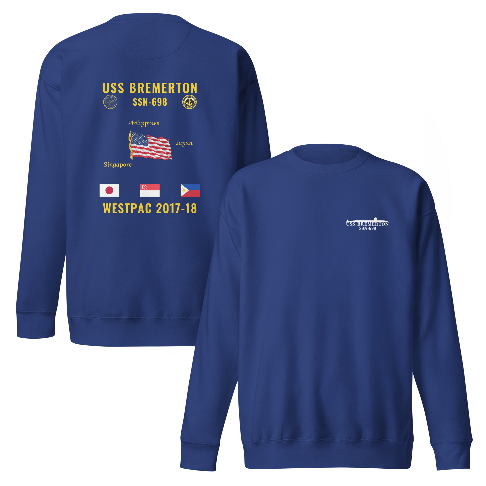 USS Bremerton (SSN-698) 2017-18 WestPac Cruise Sweatshirt