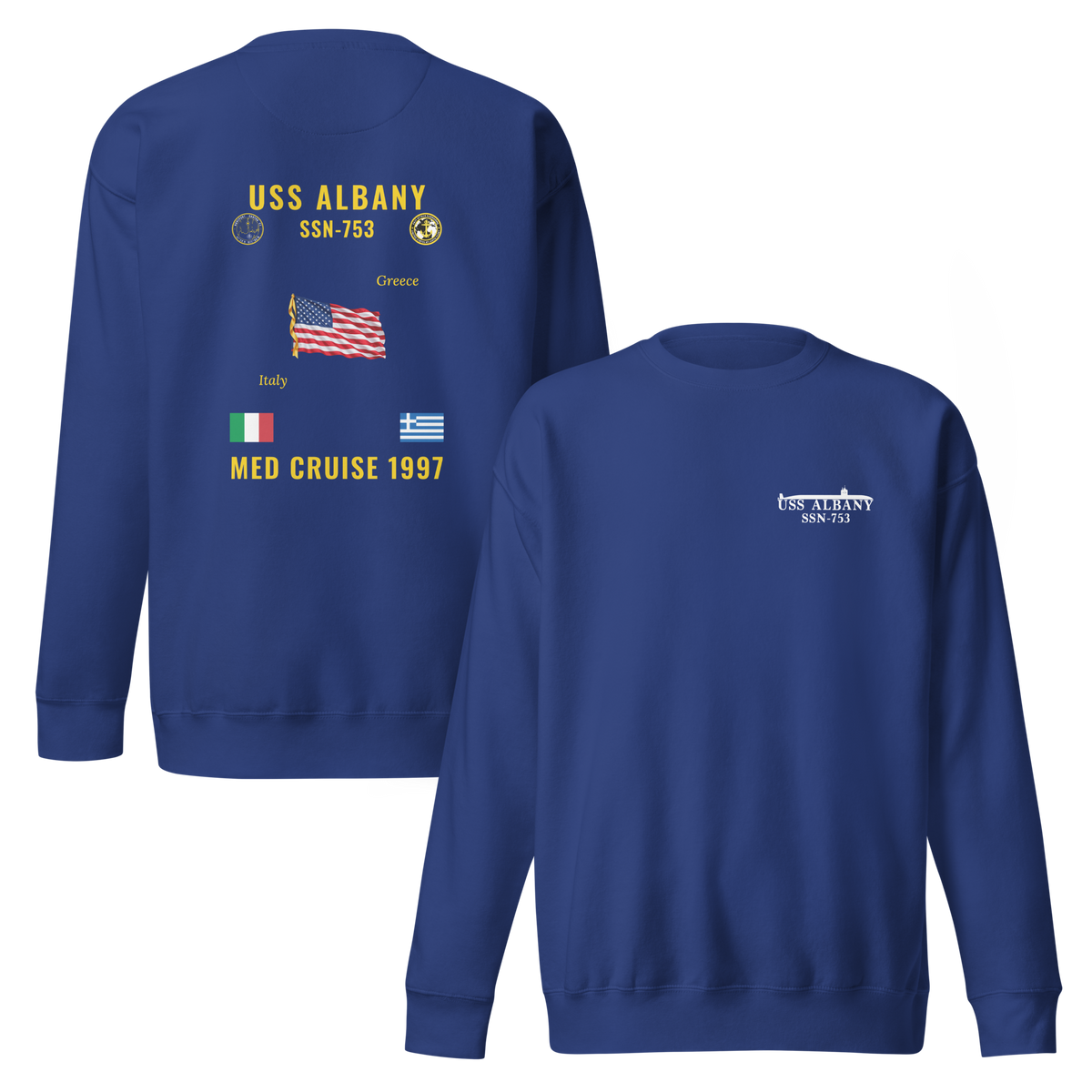 USS Albany (SSN-753) 1997 Med Cruise Sweatshirt