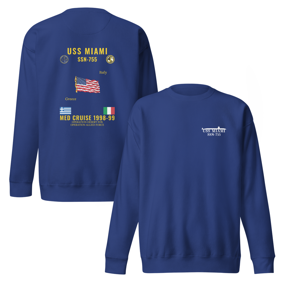 USS Miami (SSN-755) 1998-99 Med Cruise Sweatshirt