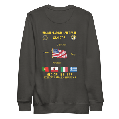 USS Minneapolis-Saint Paul (SSN-708) 1998 Med Cruise Sweatshirt