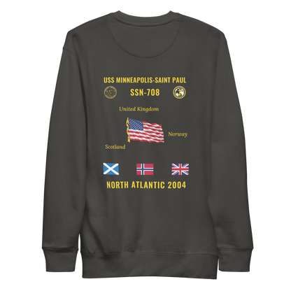 USS Minneapolis-Saint Paul (SSN-708) 2004 North Atlantic Cruise Sweatshirt
