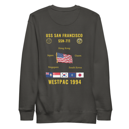 USS San Francisco (SSN-711) 1994 WestPac Cruise Sweatshirt