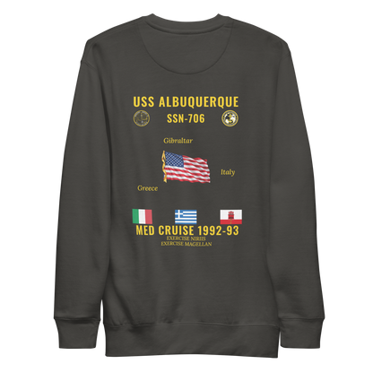 USS Albuquerque (SSN-706) 1992-93 Med Cruise Sweatshirt