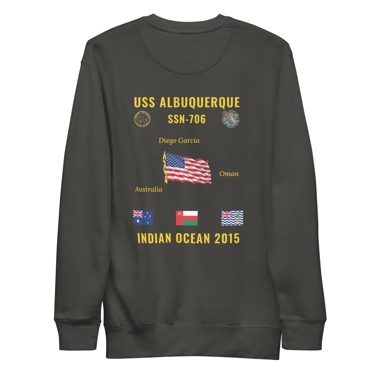 USS Albuquerque (SSN-706) 2015 Indian Ocean Cruise Sweatshirt