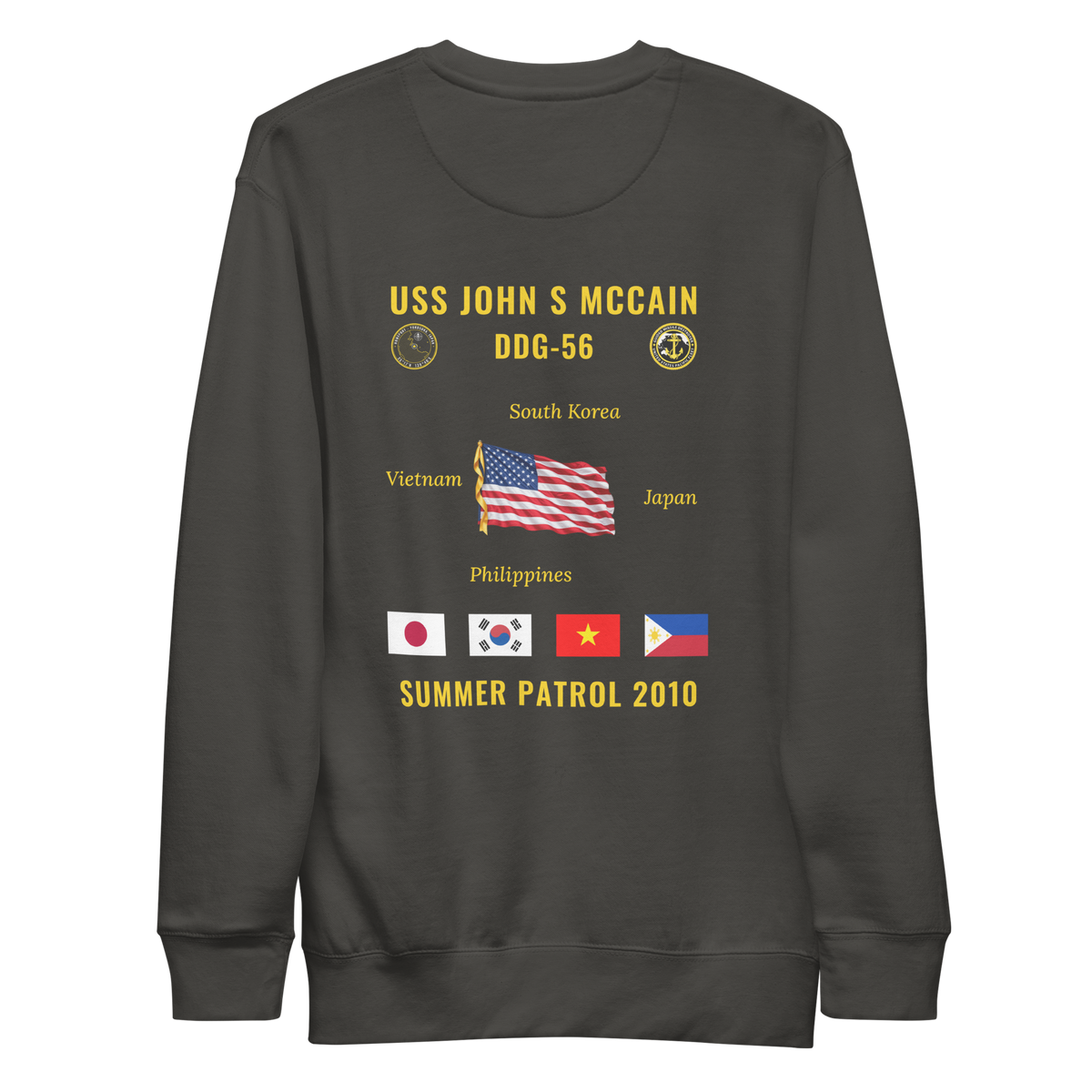 USS John S McCain (DDG-56) 2010 Summer Patrol Cruise Sweatshirt