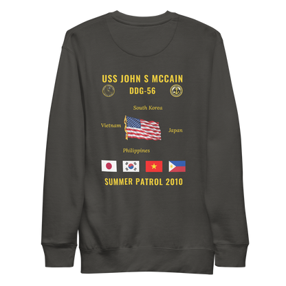 USS John S McCain (DDG-56) 2010 Summer Patrol Cruise Sweatshirt