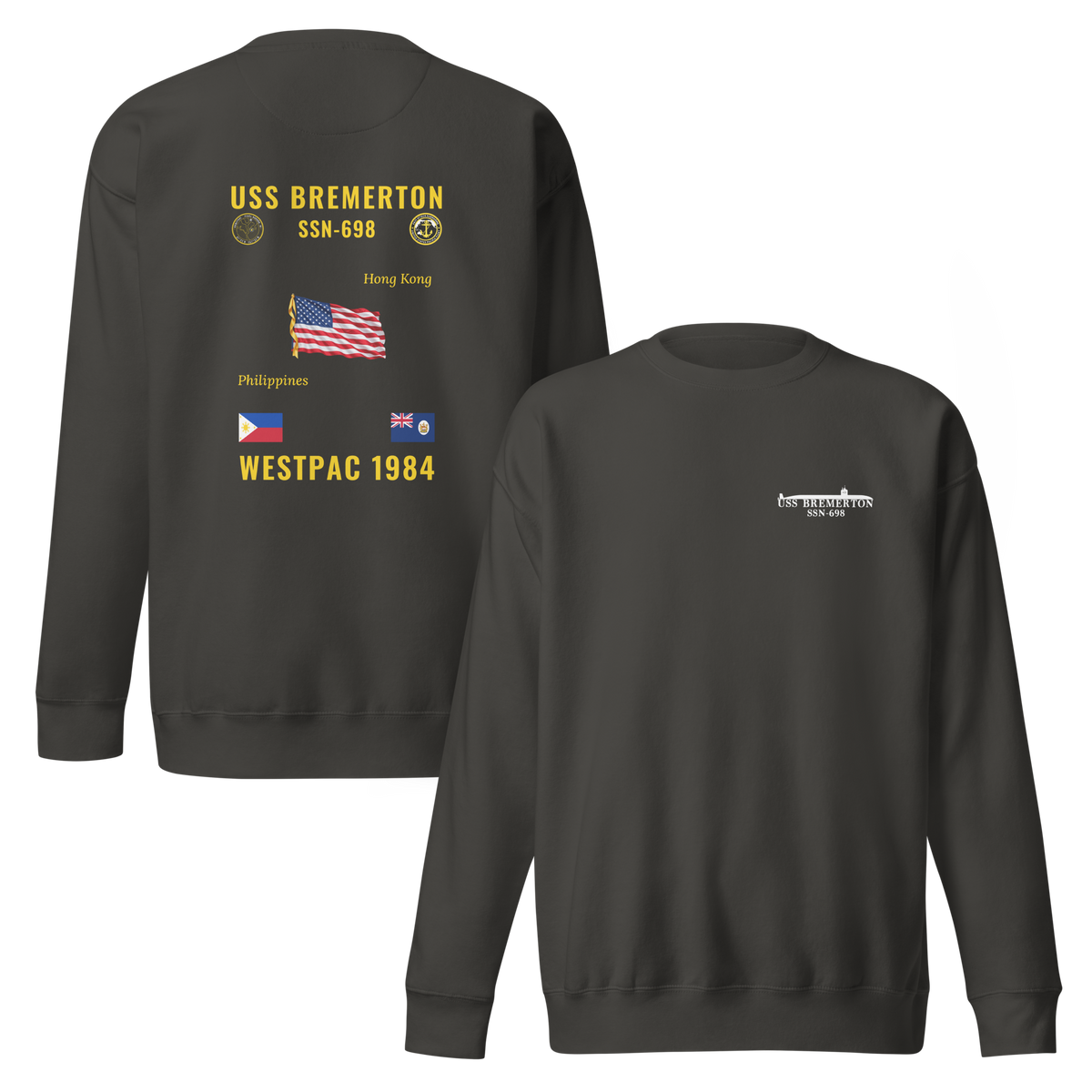 USS Bremerton (SSN-698) 1984 WestPac Cruise Sweatshirt