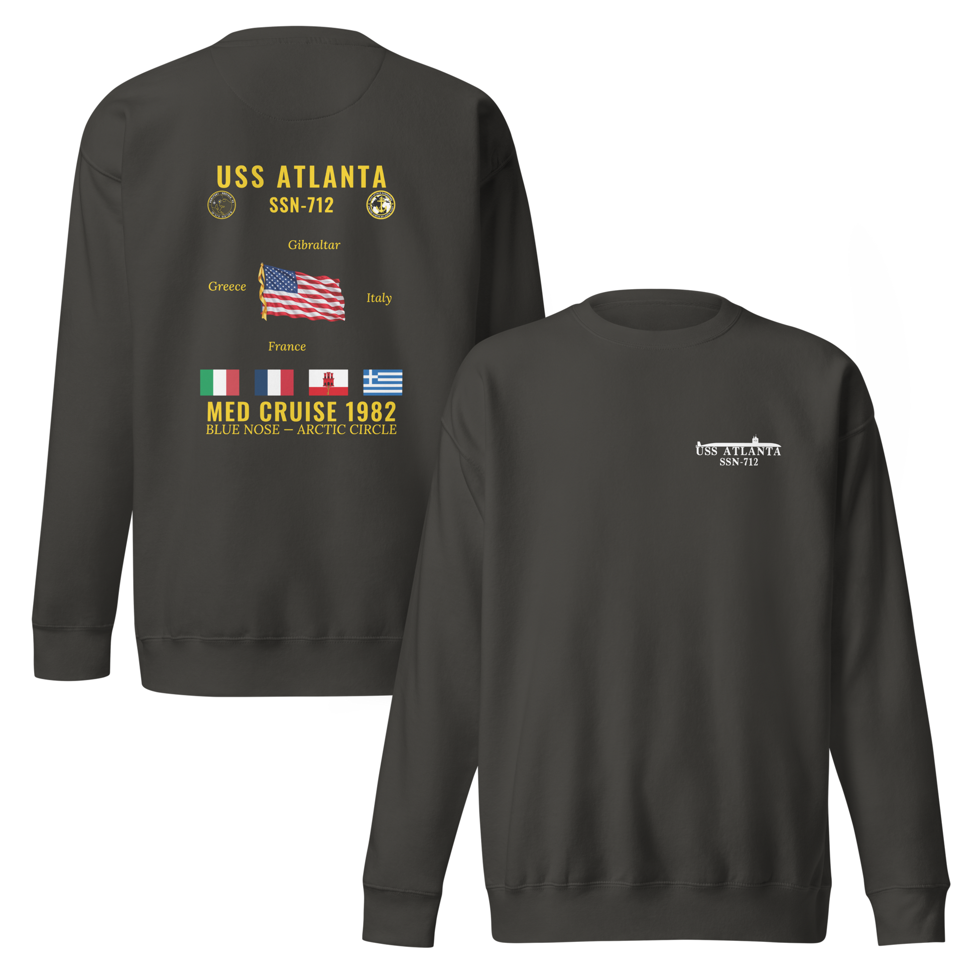 USS Atlanta (SSN-712) 1982 Med Cruise Sweatshirt