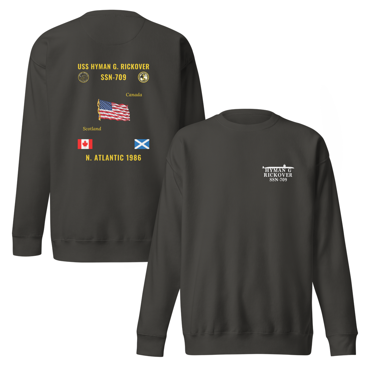 USS Hyman G. Rickover (SSN-709) 1986 N. Atlantic Cruise Sweatshirt