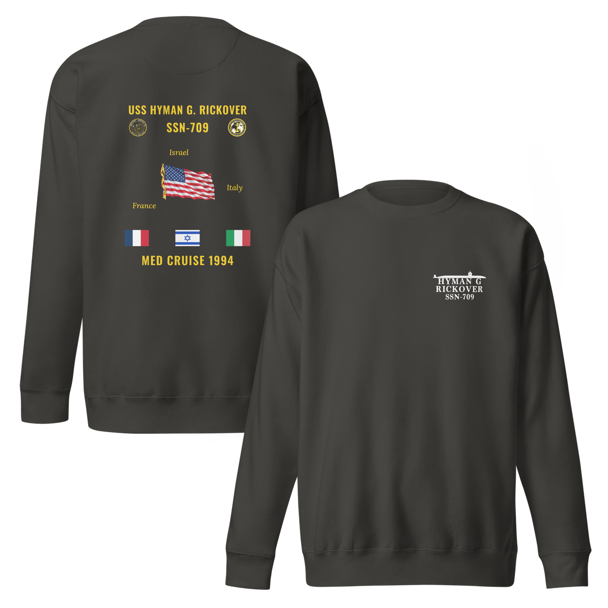 USS Hyman G. Rickover (SSN-709) 1994 Med Cruise Sweatshirt