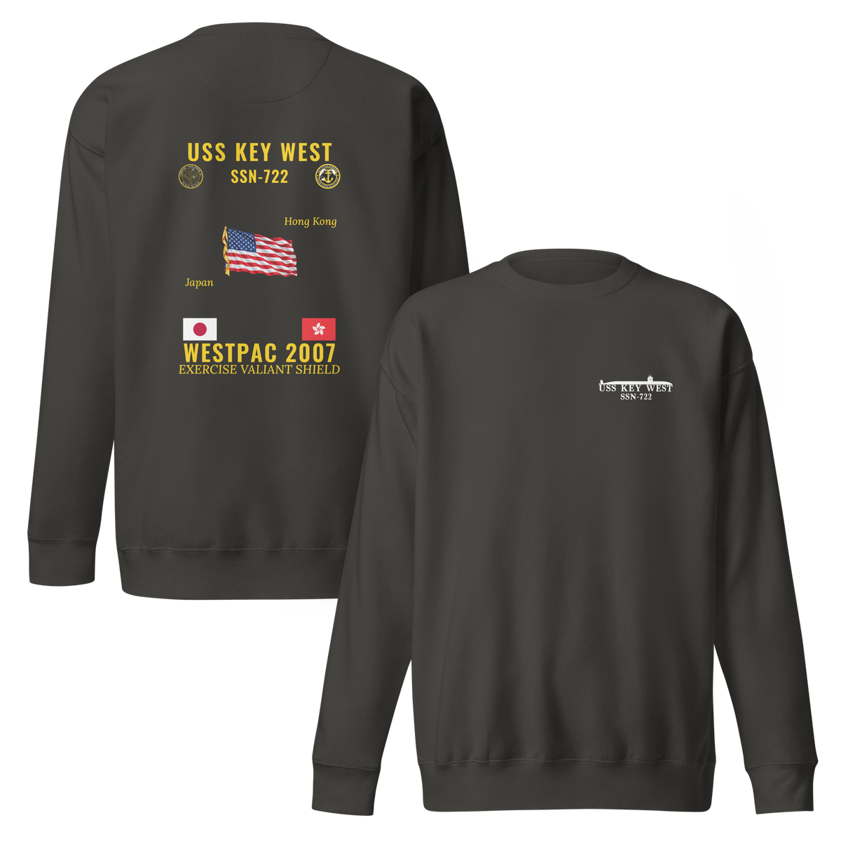 USS Key West (SSN-722) 2007 WestPac Cruise Sweatshirt