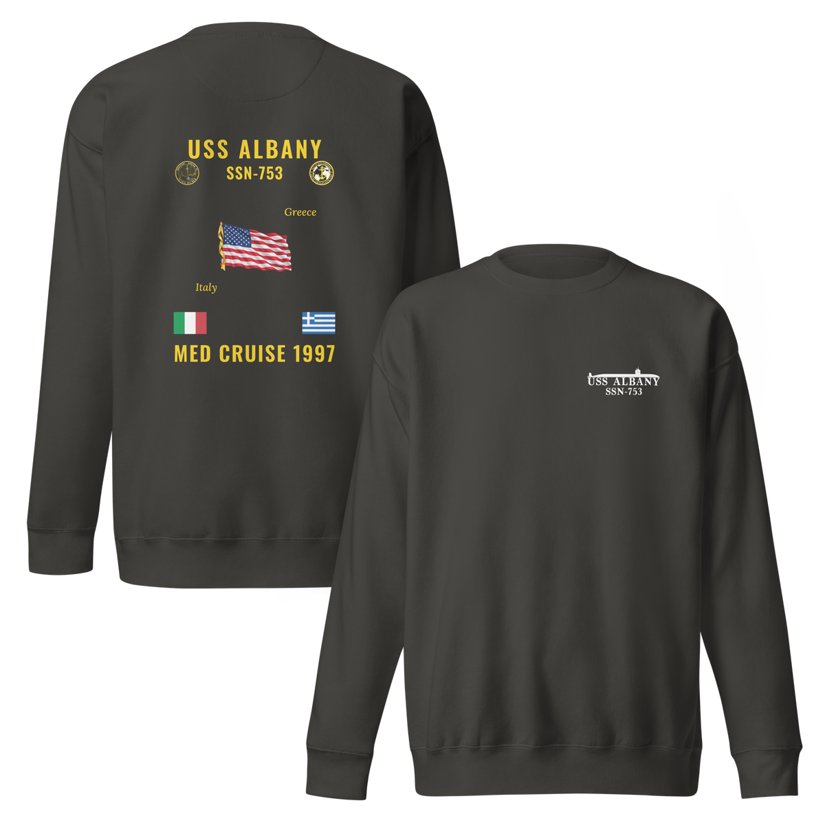 USS Albany (SSN-753) 1997 Med Cruise Sweatshirt