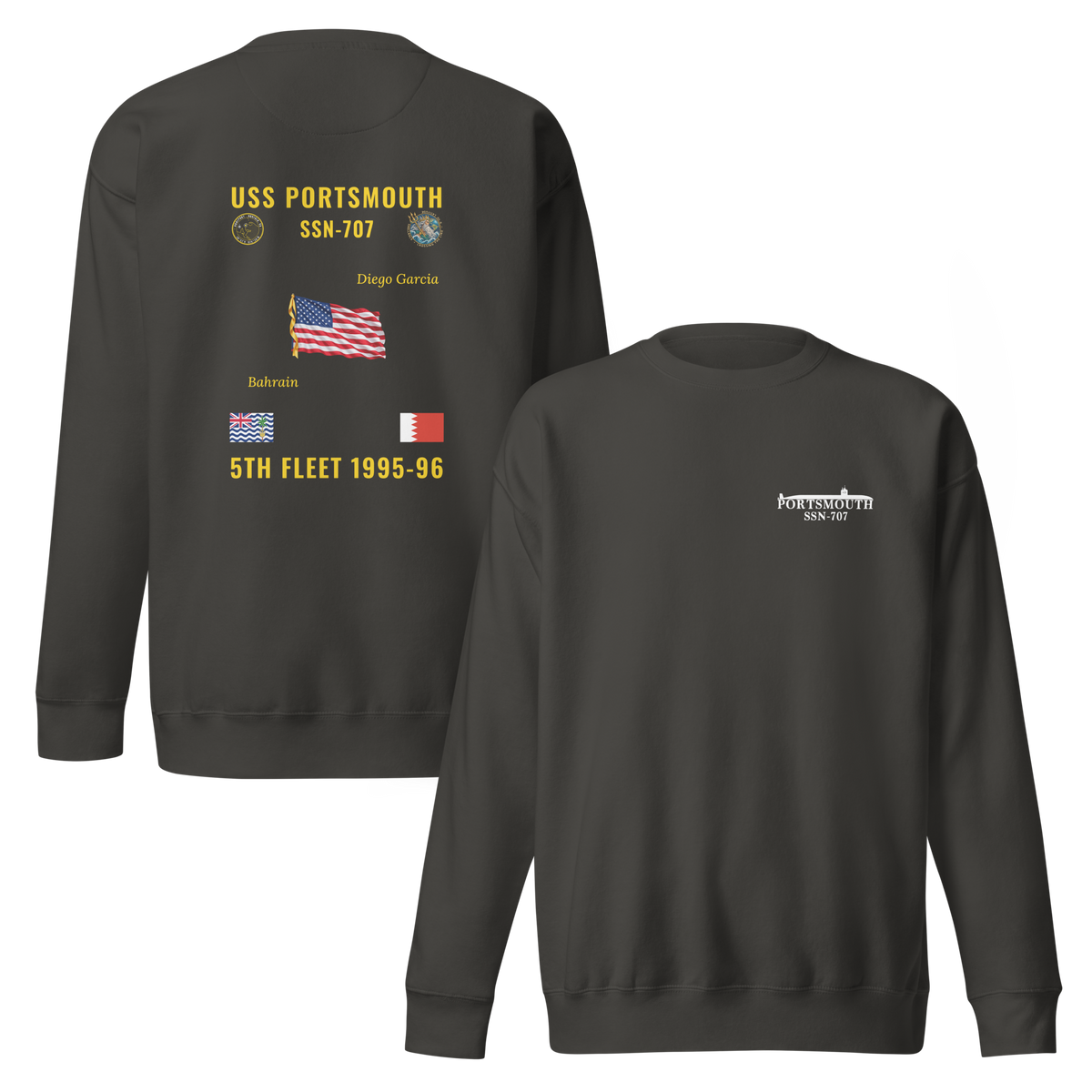 USS Portsmouth (SSN-707) 1995-96 5th Fleet Cruise Sweatshirt