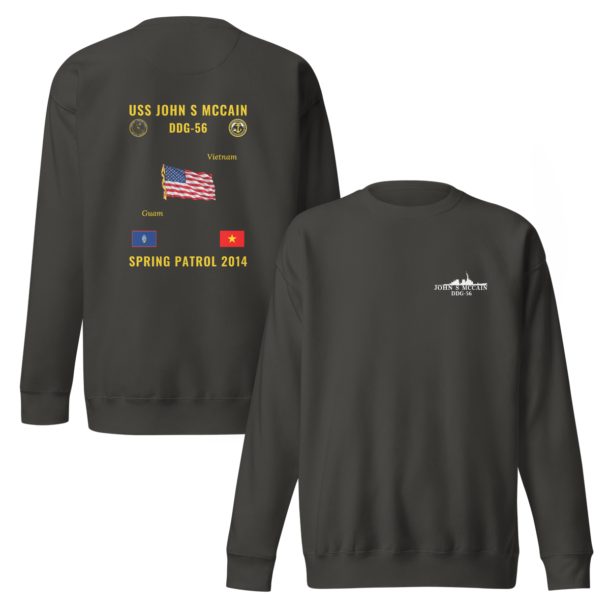USS John S McCain (DDG-56) 2014 Spring Patrol Cruise Sweatshirt