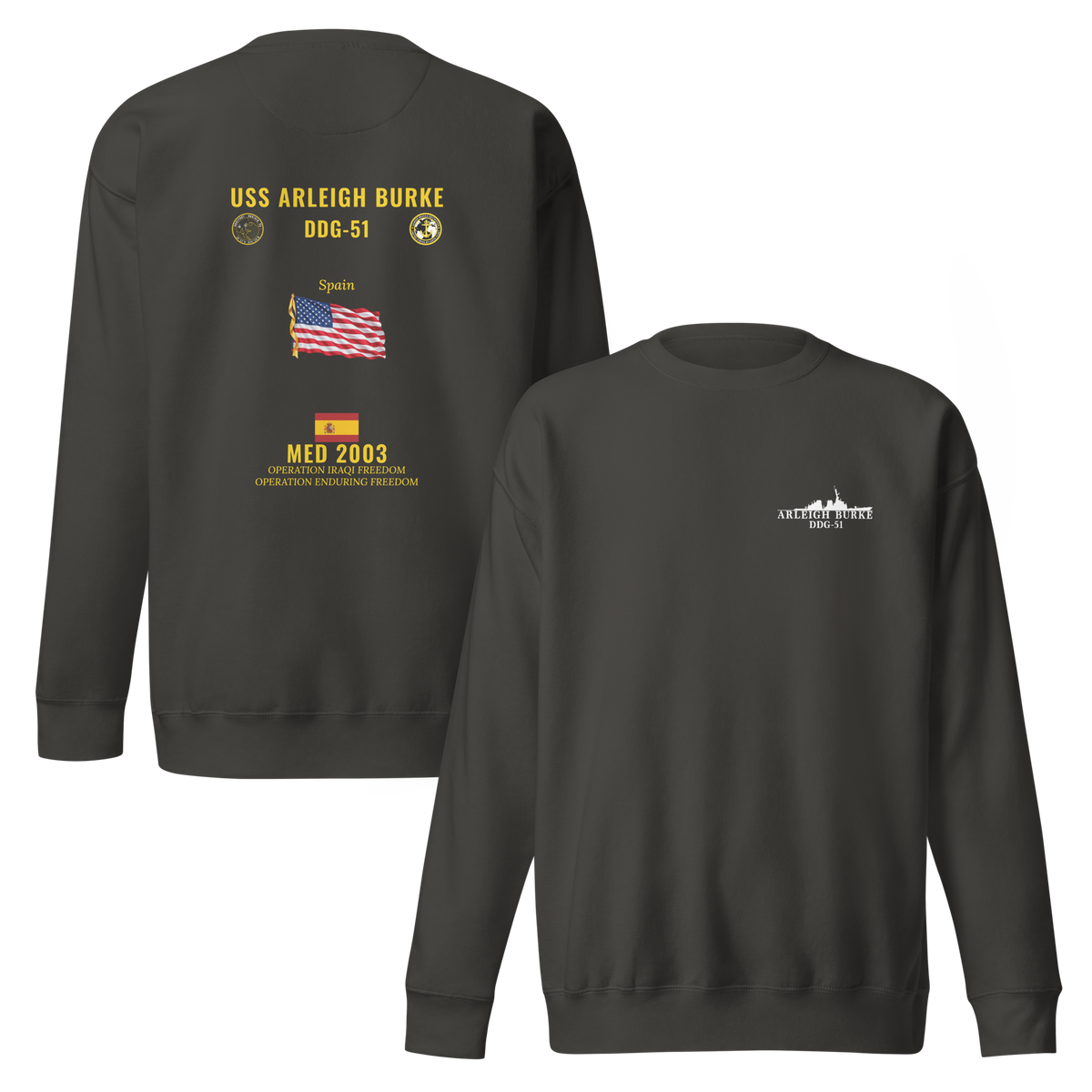 USS Arleigh Burke (DDG-51) 2003 Med Cruise Sweatshirt